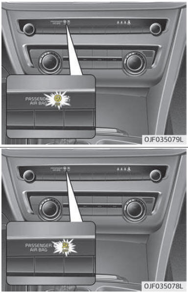 ON/OFF schakelaar airbag voorpassagier