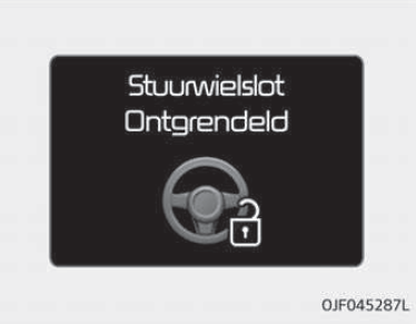 Stuurwielslot ontgrendeld