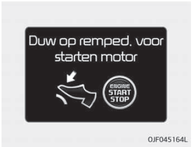 Duw op rempedaal voor starten motor