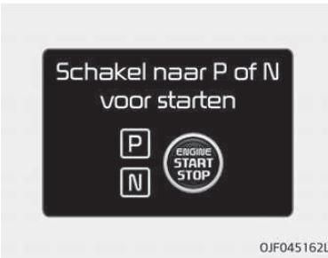 Schakel naar P of N voor starten