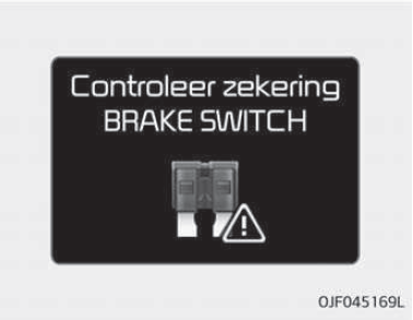 Controleer zekering BRAKE SWITCH